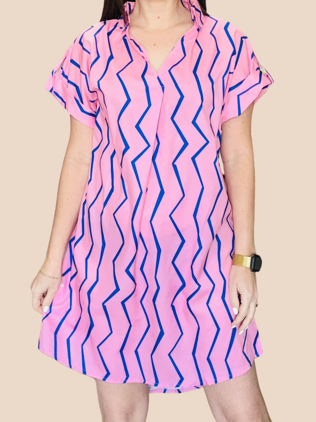 Zigzag Pink Blue Dress