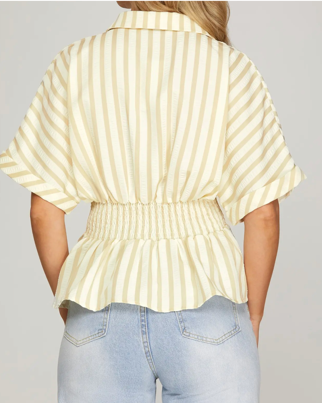 Taupe Stripe Top