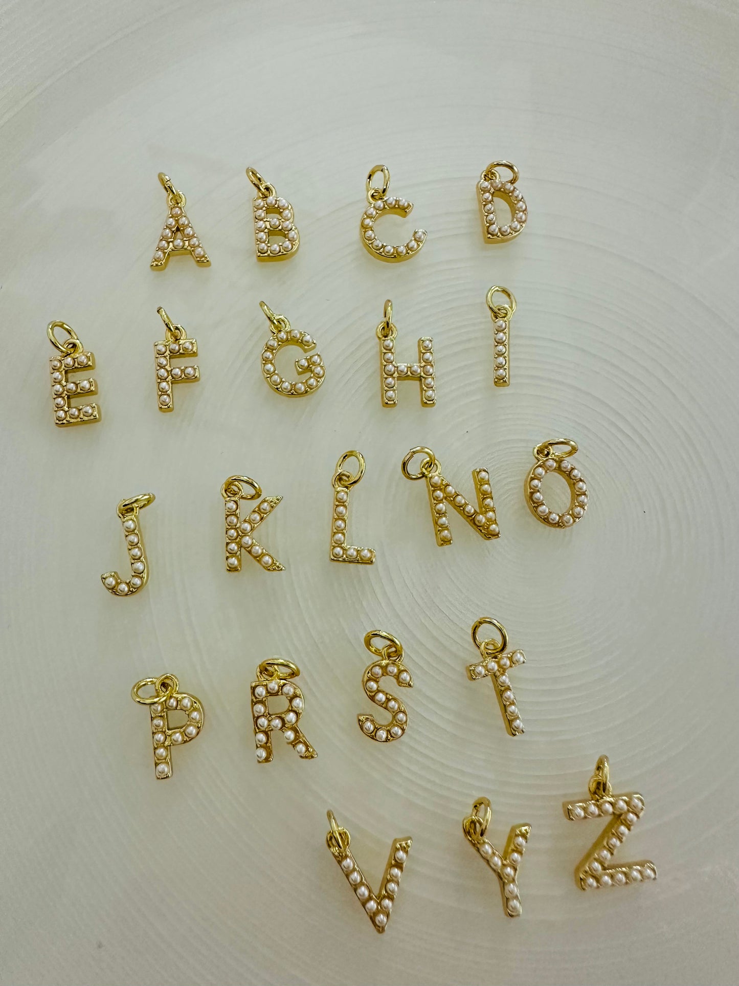 Mini pearl initial Chain Necklace