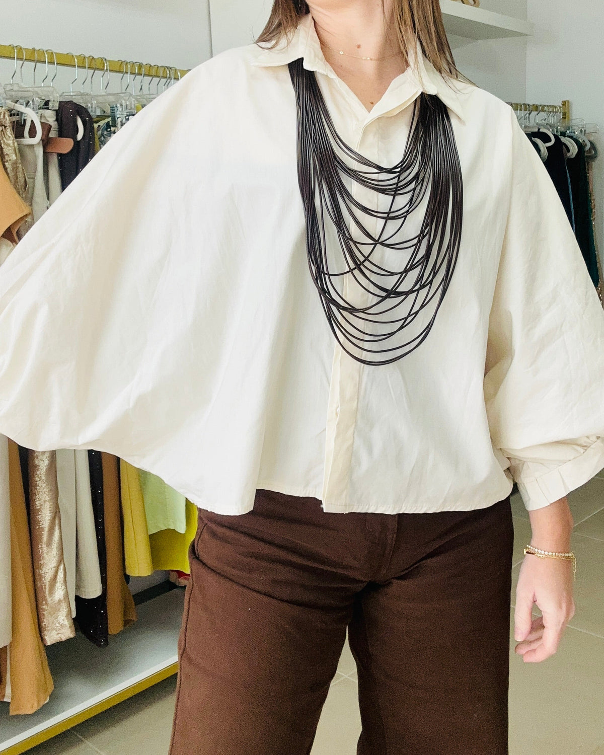 Ivory Button One size Top