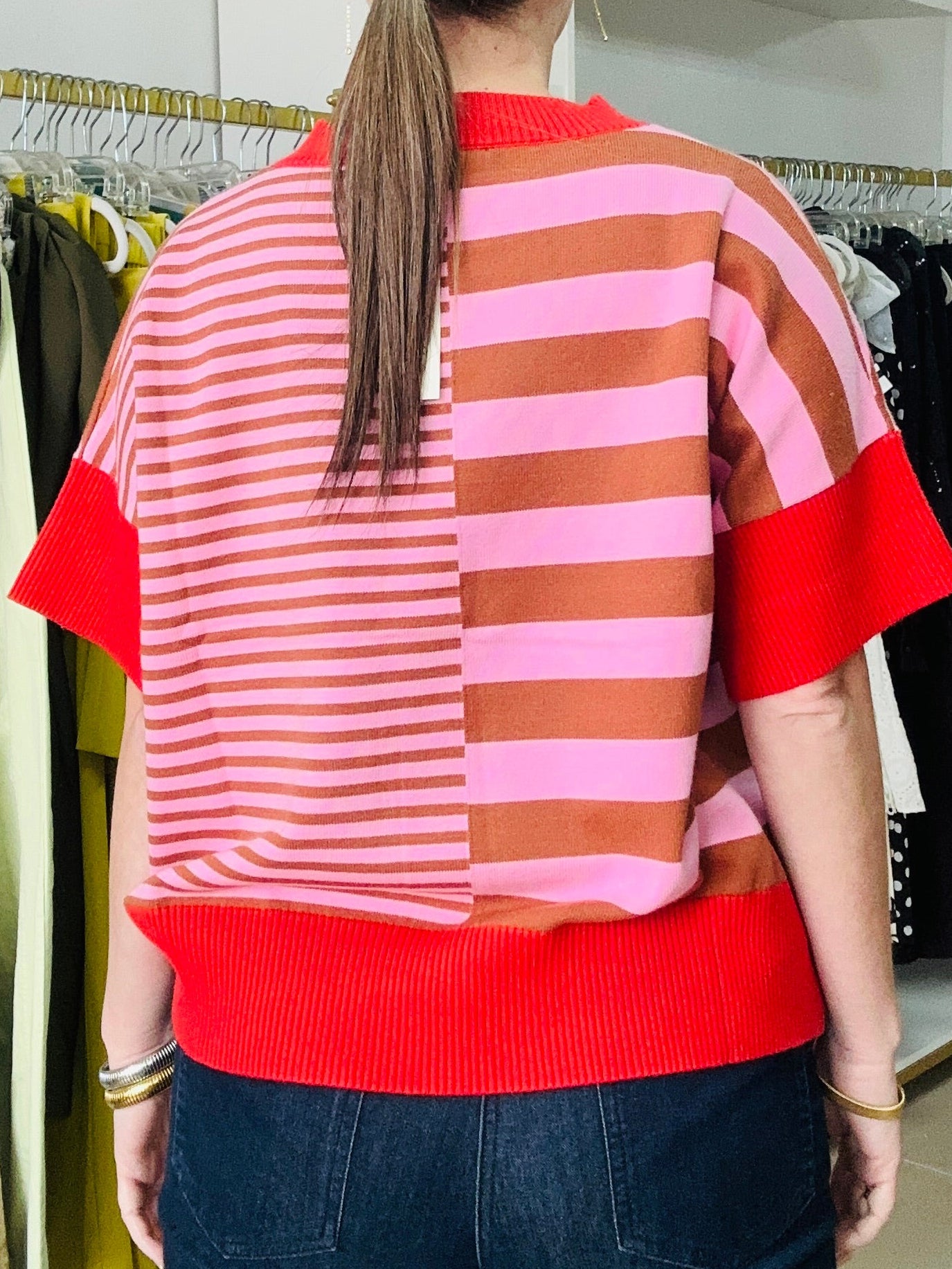 ColorBLOCK Stripe Sweater Top