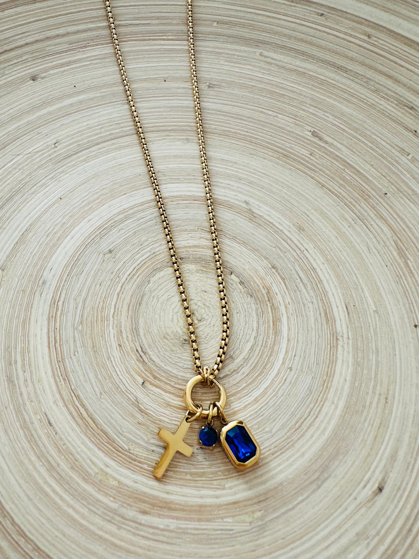 Blue charms necklace