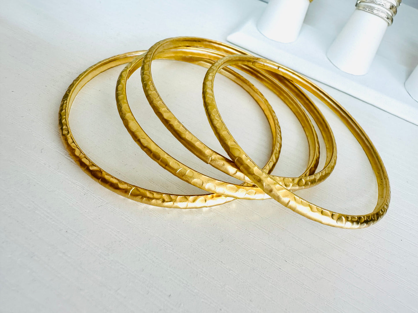 Hammered Metal Gold Plated Bangle