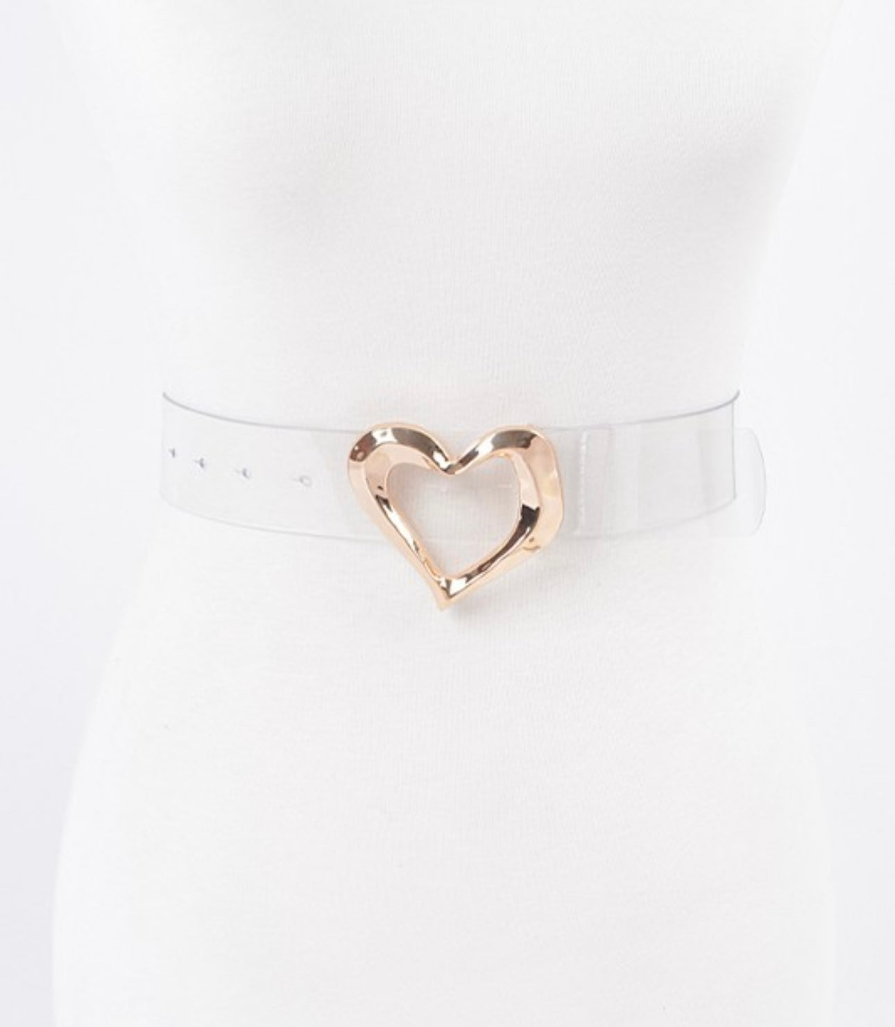 Gold Heart Shape Clear Belt(plus size)