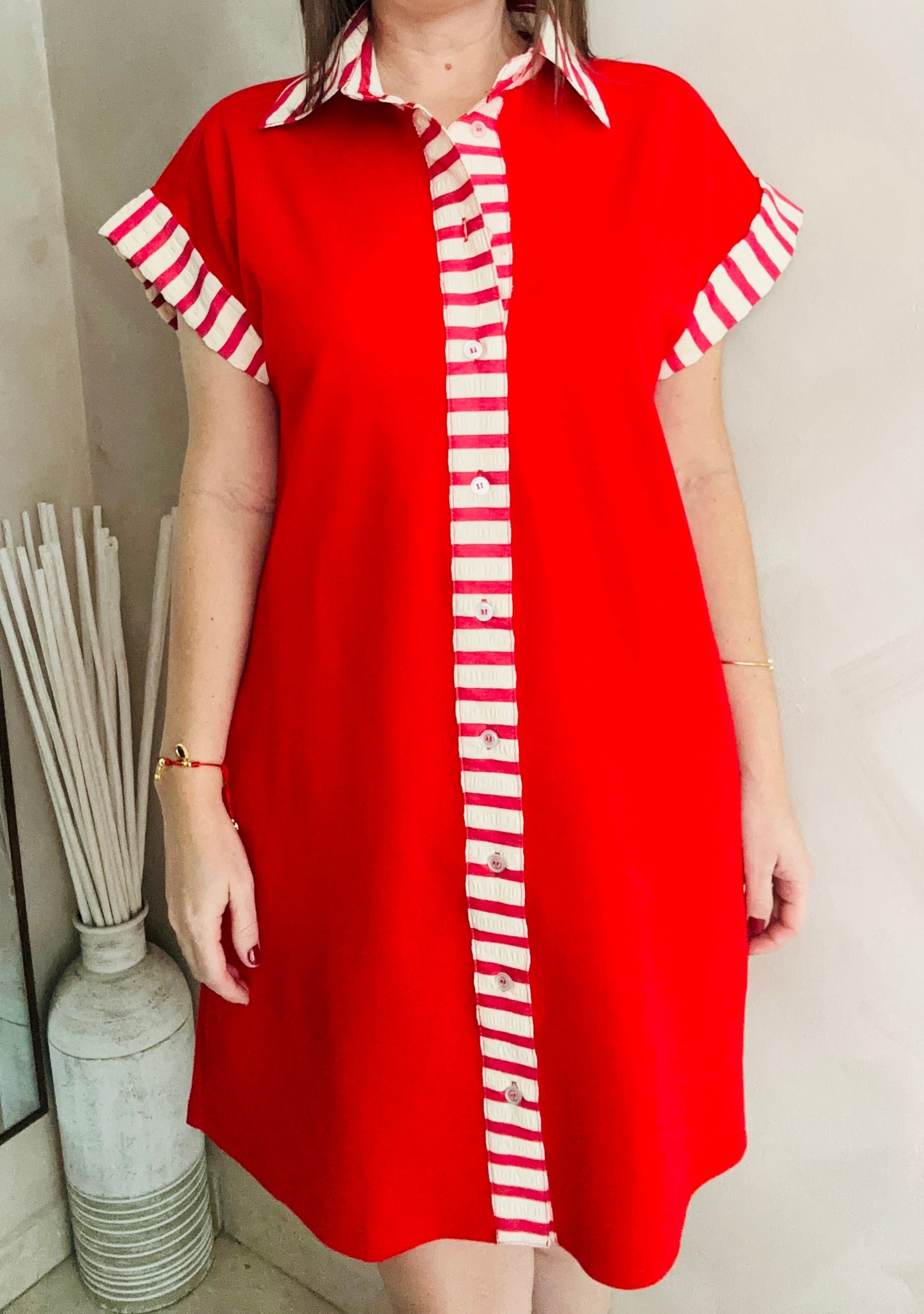 Red Stripes Dress ( Pre-Order Now! Arrives Feb/12)