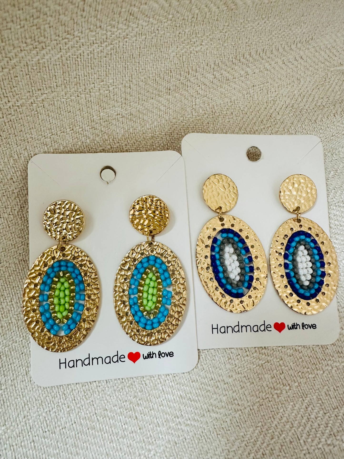 Oval Beaded Earrings