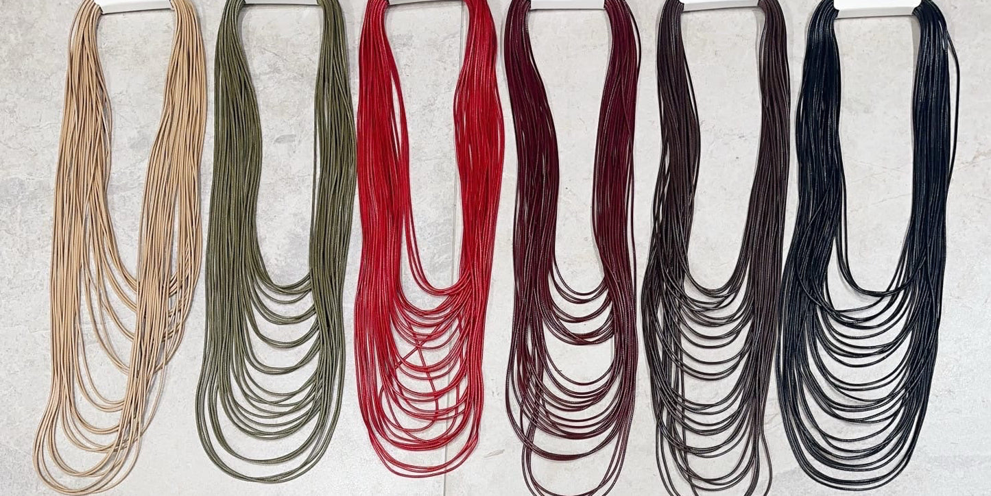 Long Multi Layers Cord Necklace