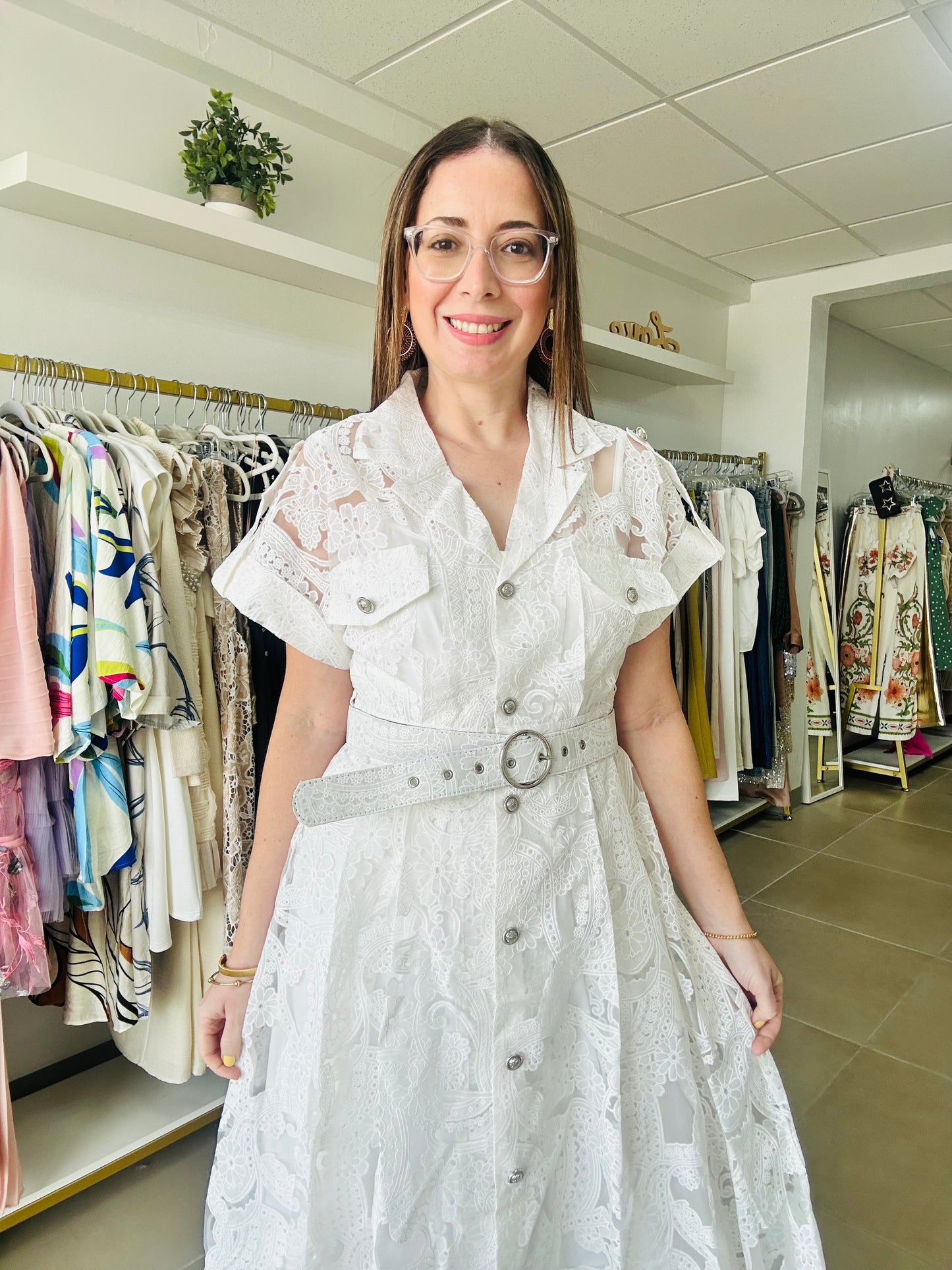 White Lace Sheer Maxi Dress