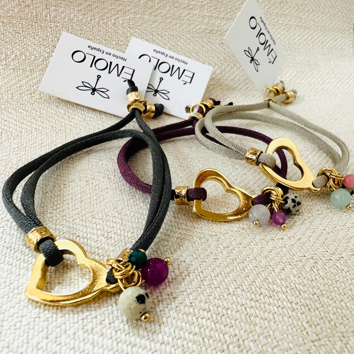 Gold Plated Heart Shaped Elastic Bracelet