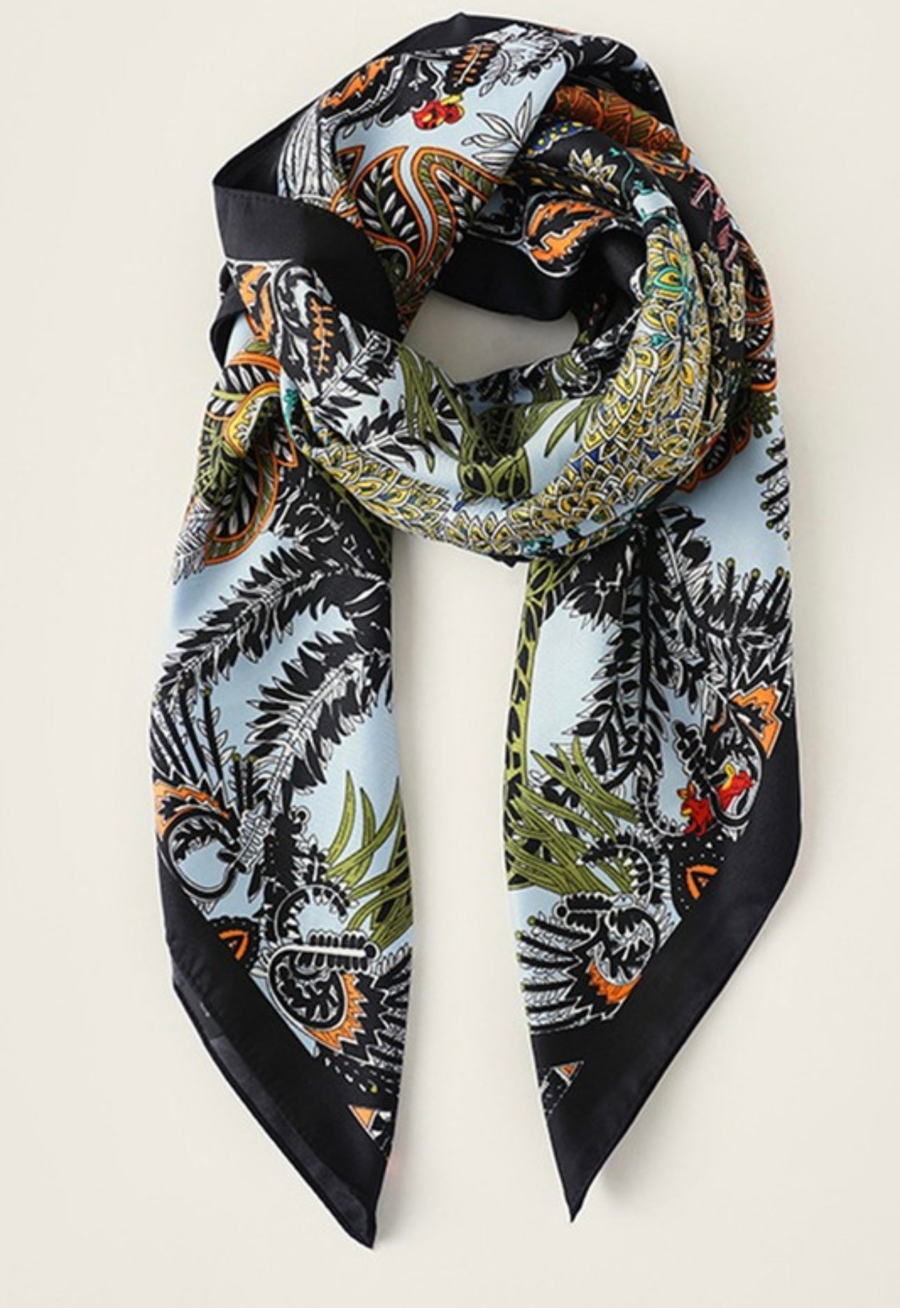 Black Print Scarf