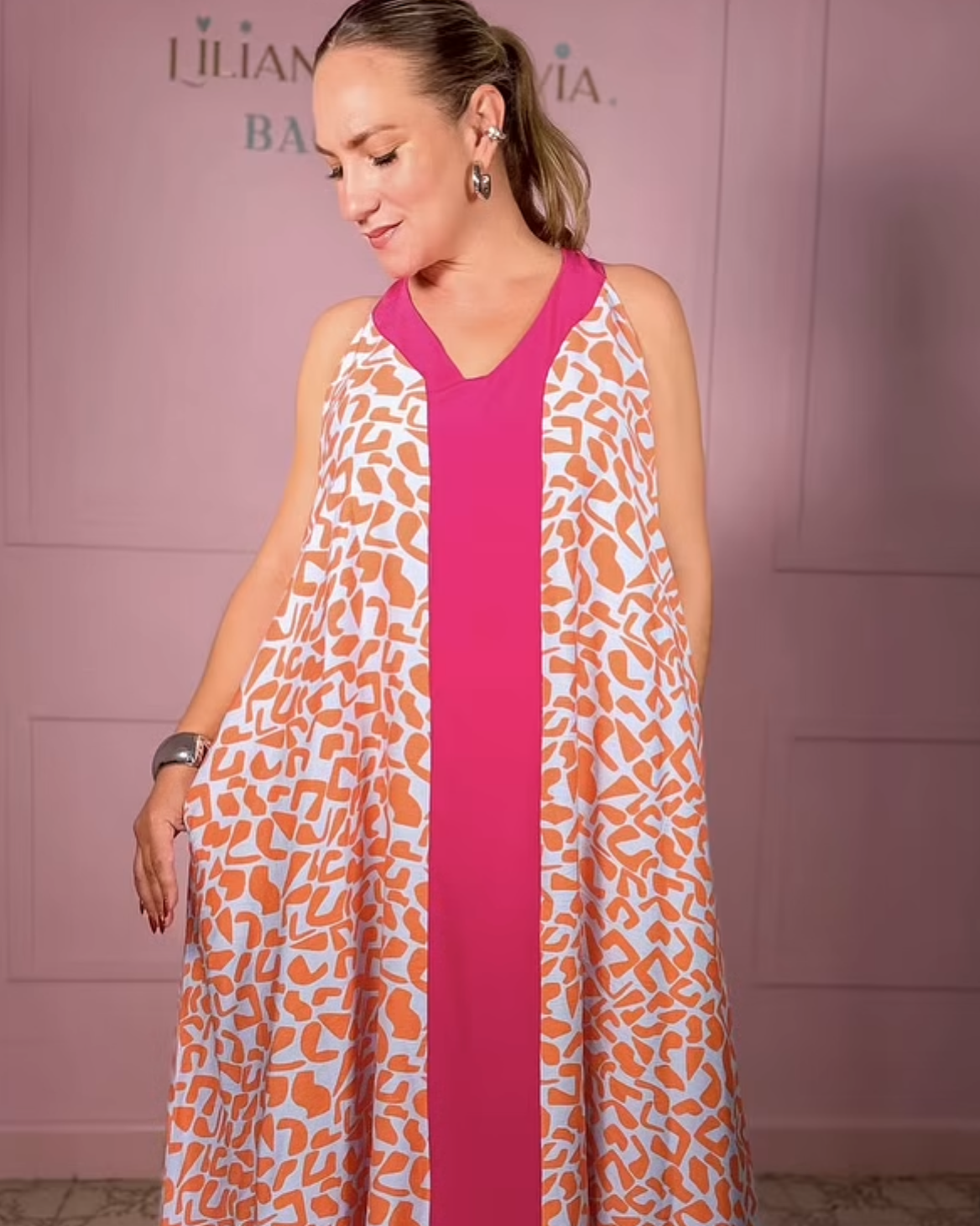 Fushia Maxi Dress By Liliana Esquivia