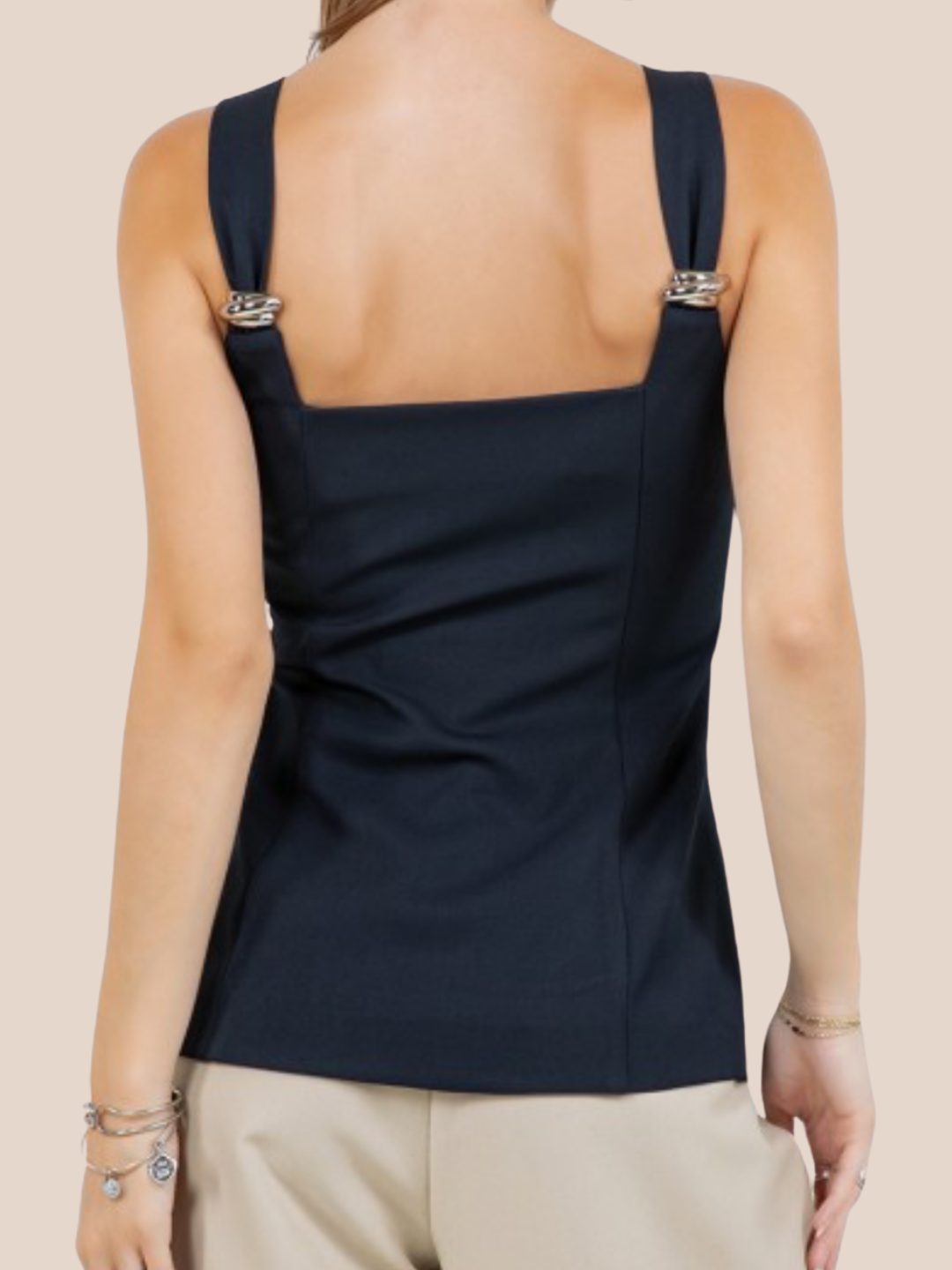 Black Corset Top / Gold Details