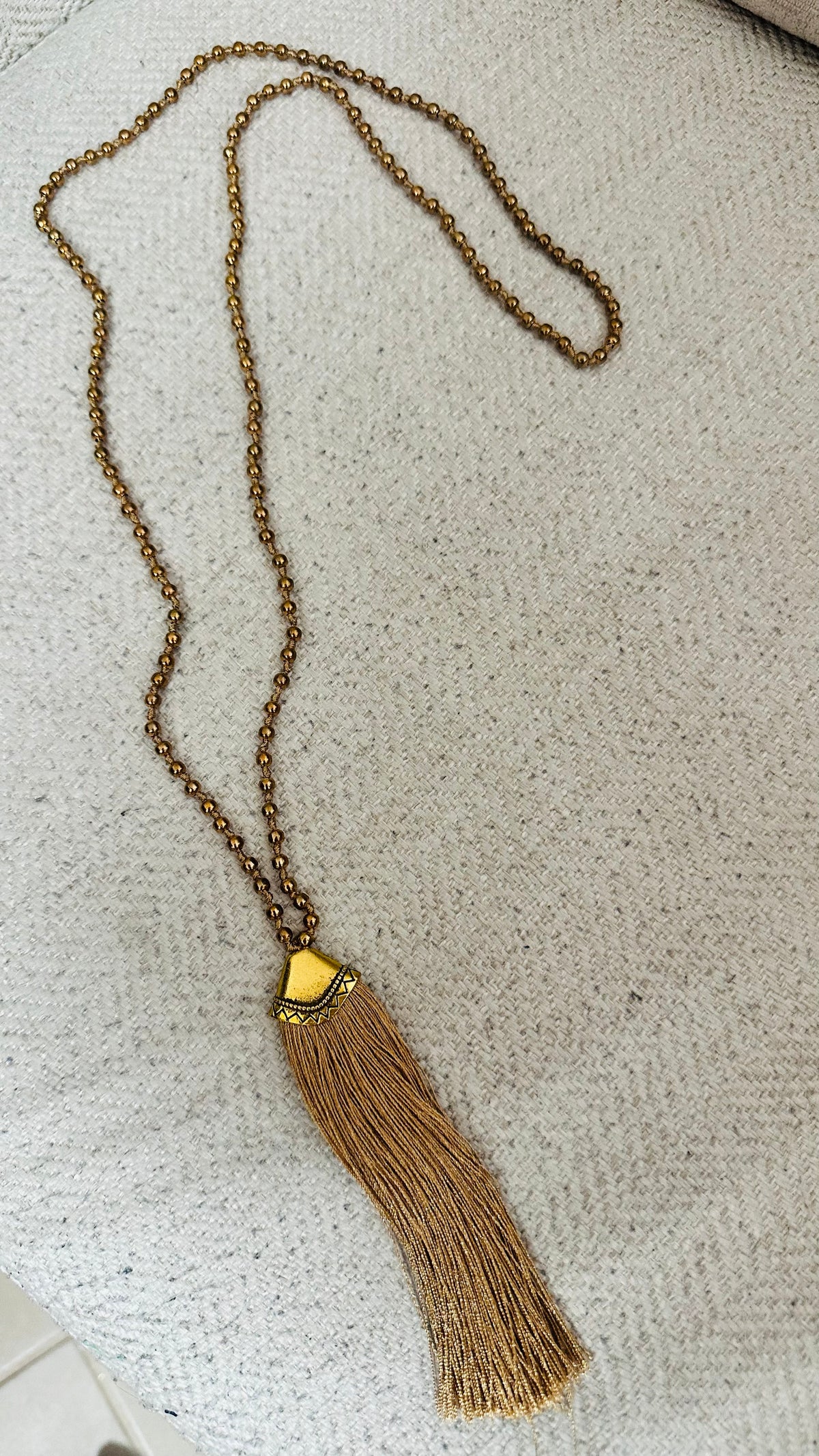 Bronze Tassel Long Necklace
