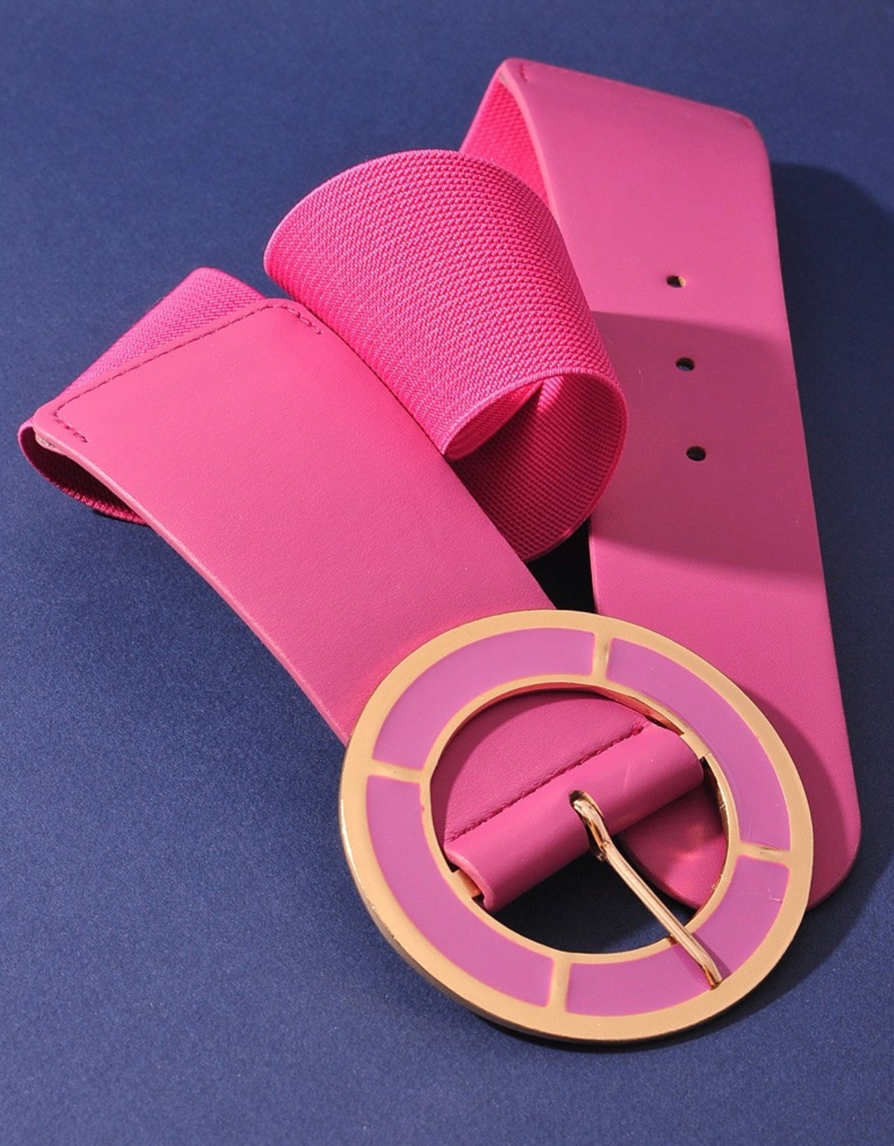 Fushia Fashion Circle Buckle Belt