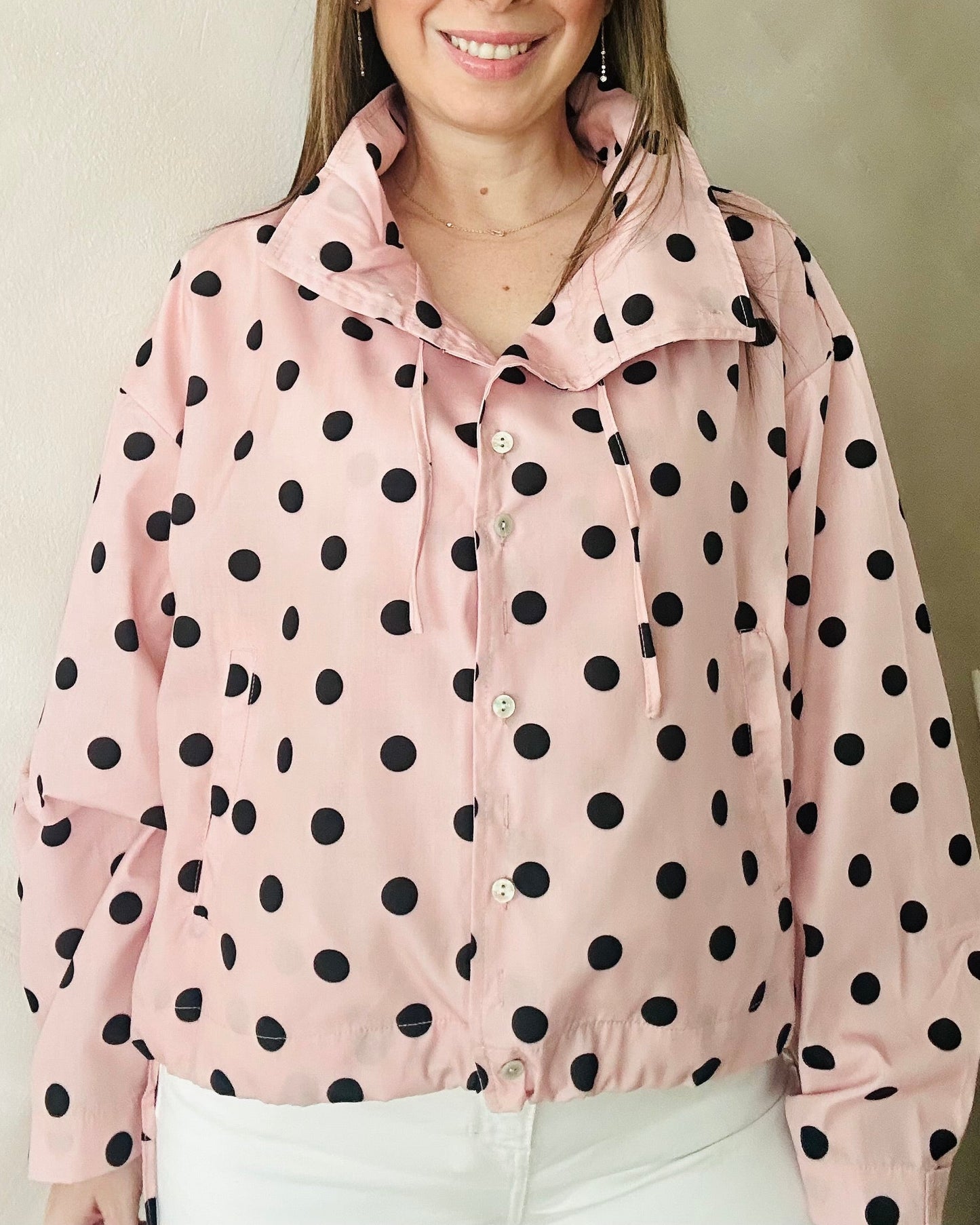 Pink PolkaDots Blouse/Jacket