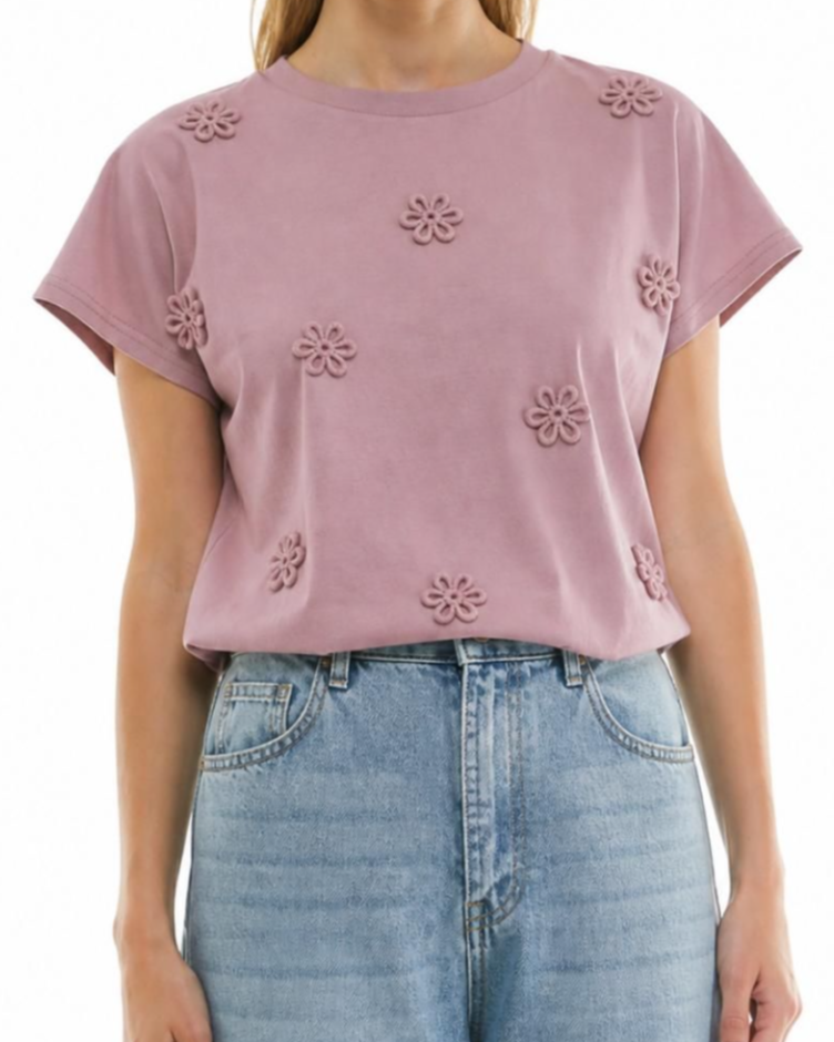 Mini Flowers Mauve Top