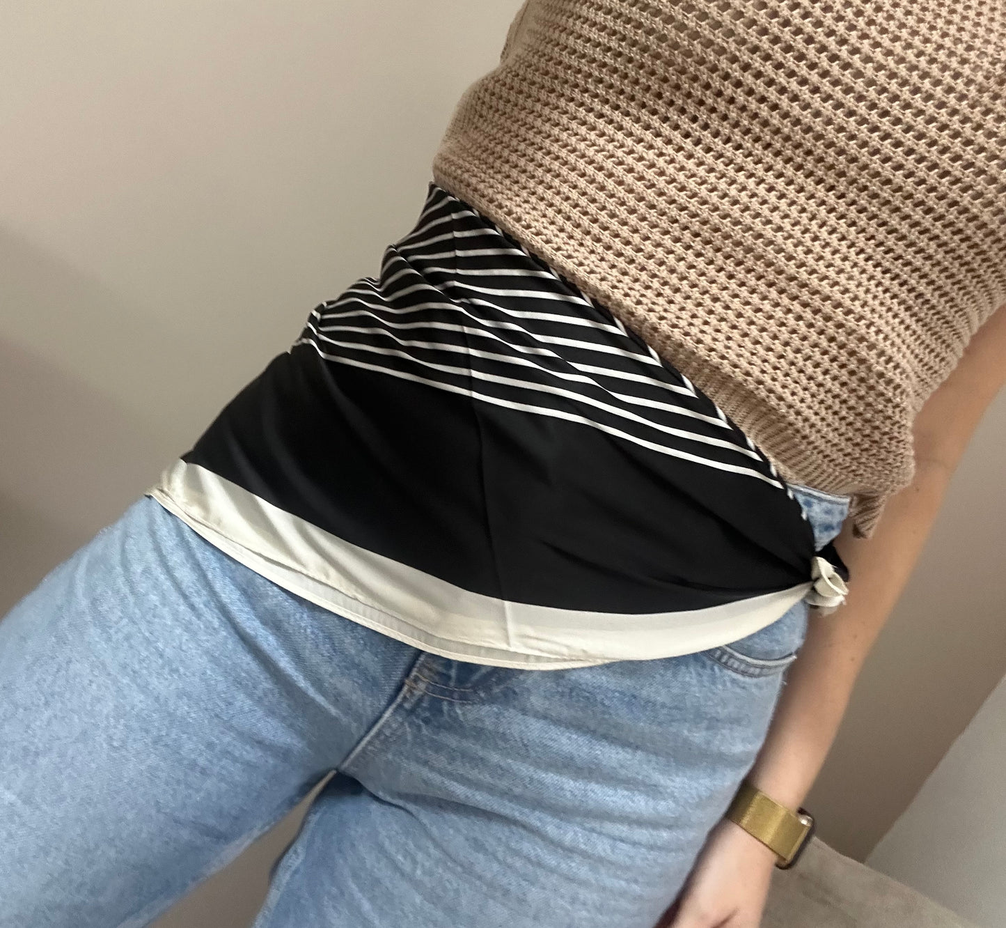 Black & White Stripes Neck Scarf