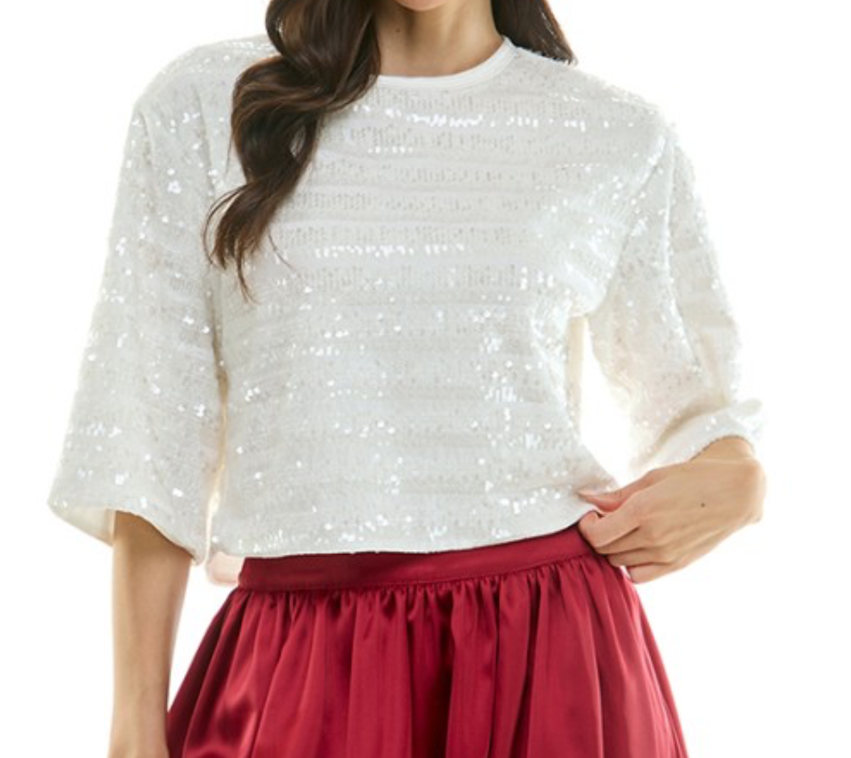 White sequin Top
