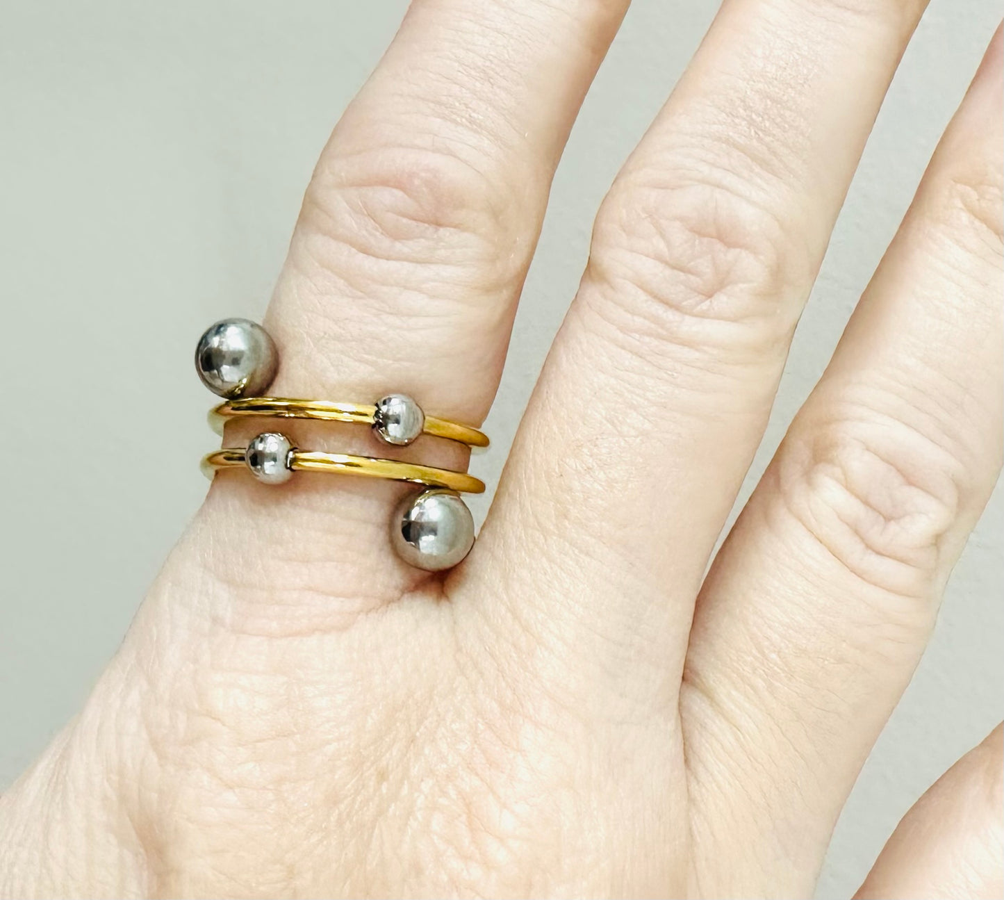 Gold /Silver balls Fashion Ring