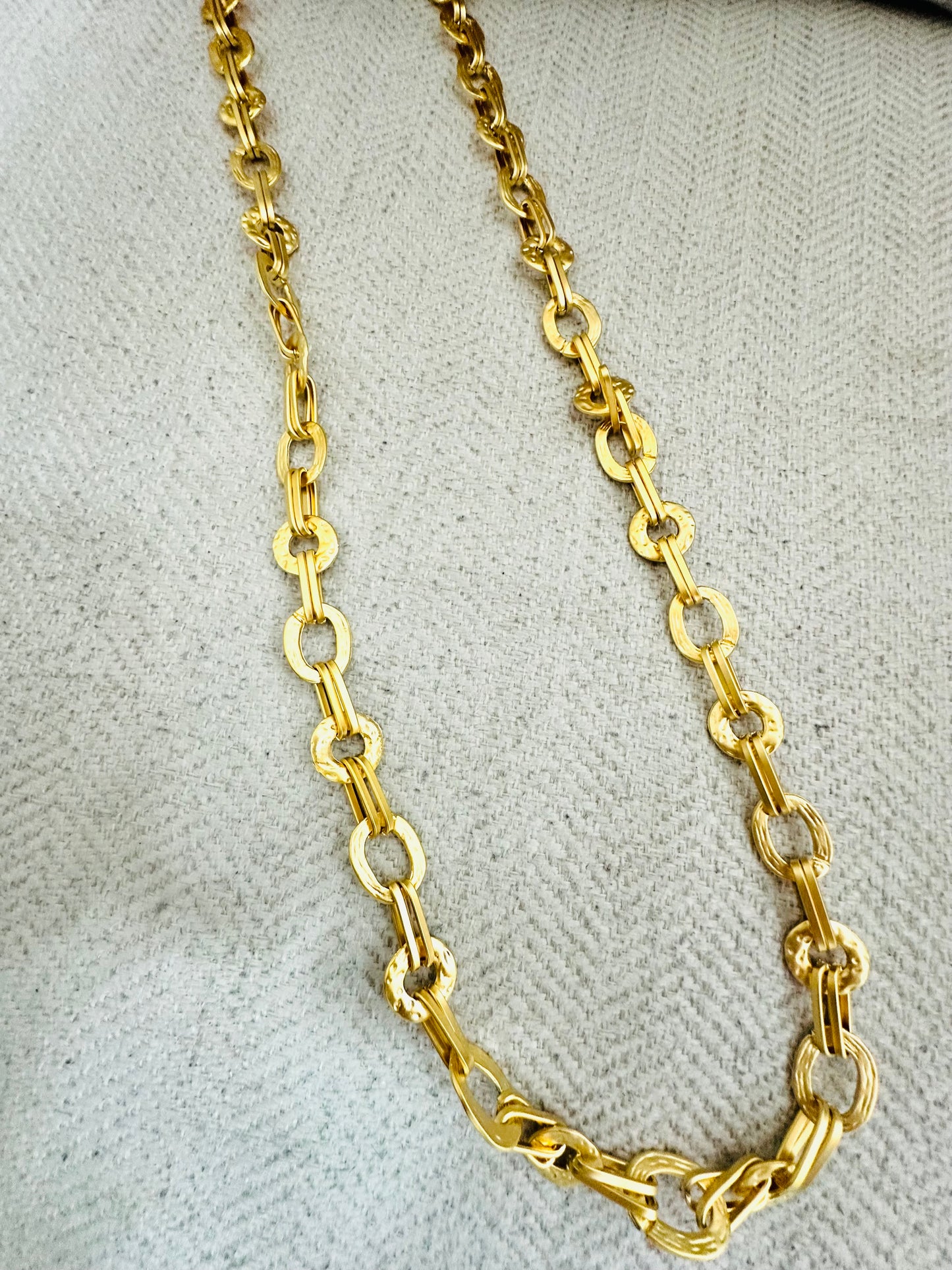 Gold Plated Chunky Chain Long Necklace