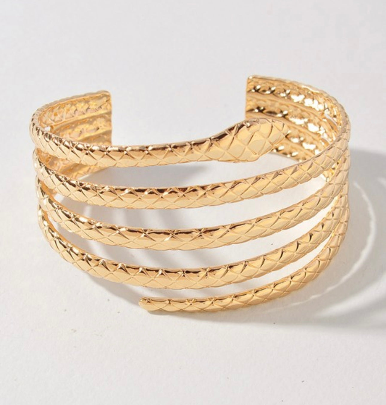 Gold fashion snake cuff bracelet