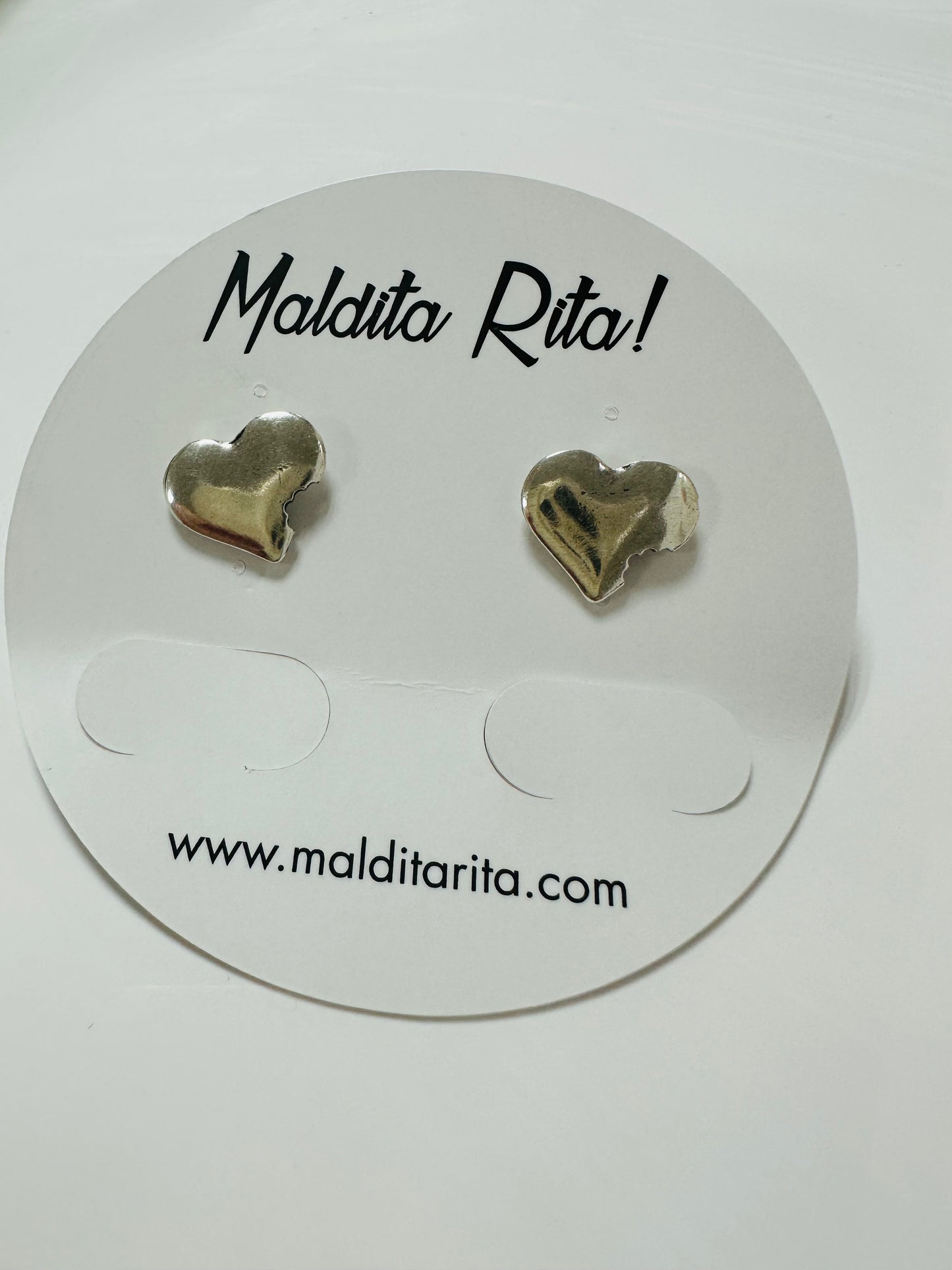 “Corazon Mordido” Silver Plated Earrings