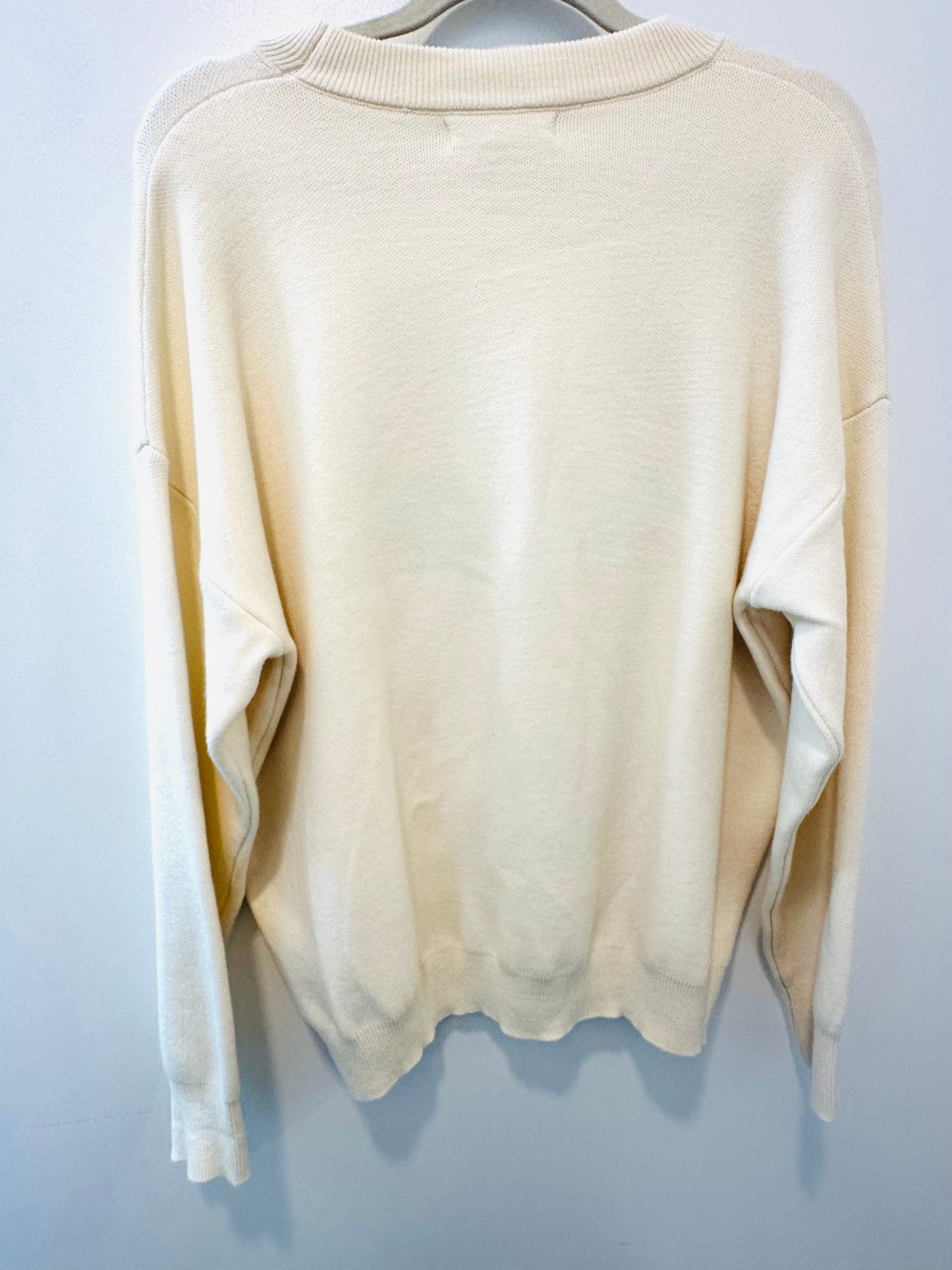 Abstract Print Ivory  Sweater Top