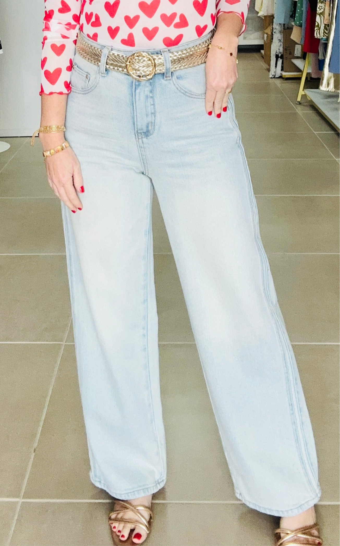 Wide Leg Light Blue Denim