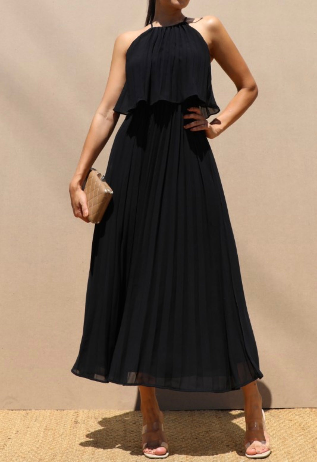 Black  Pleated Dress