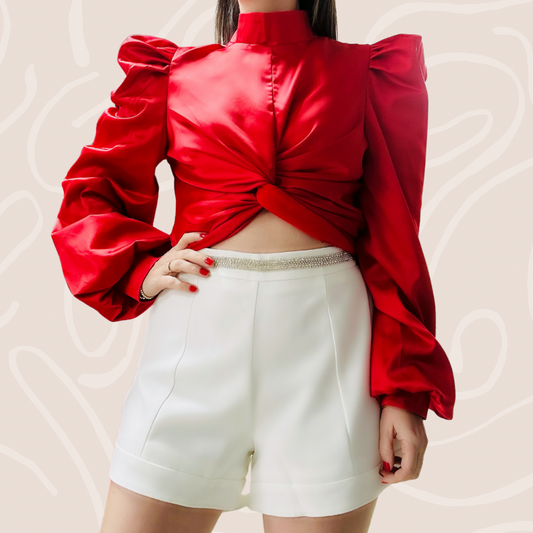 White Rhinestone short