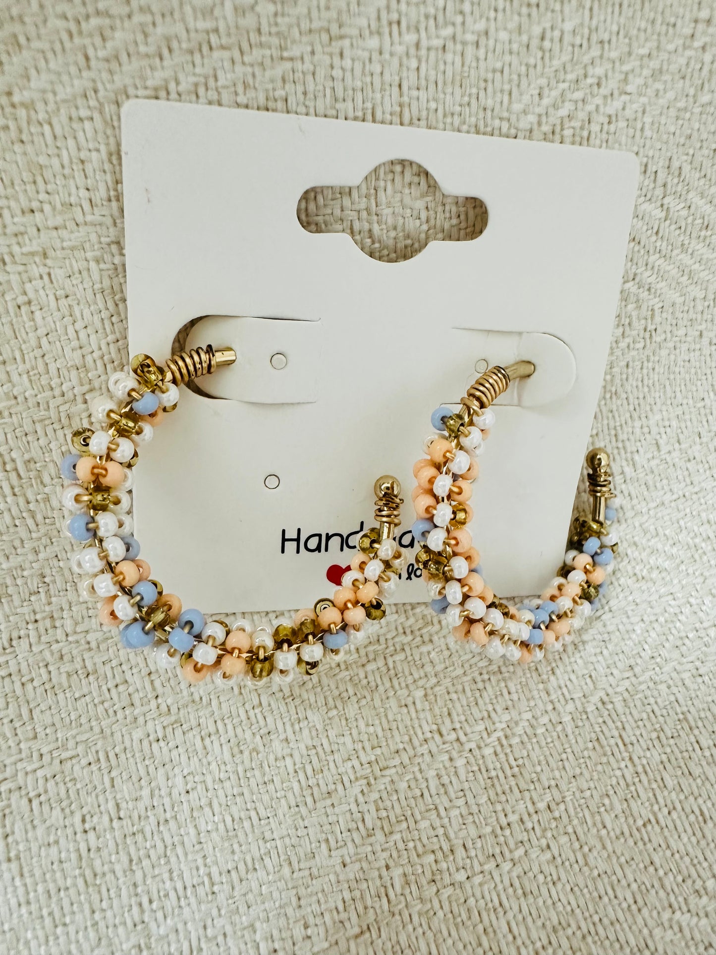 Pastel Multi   Medium Beaded Earrings