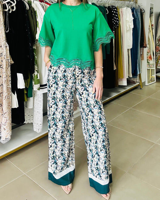 Green Print Palazzo By. Gracia