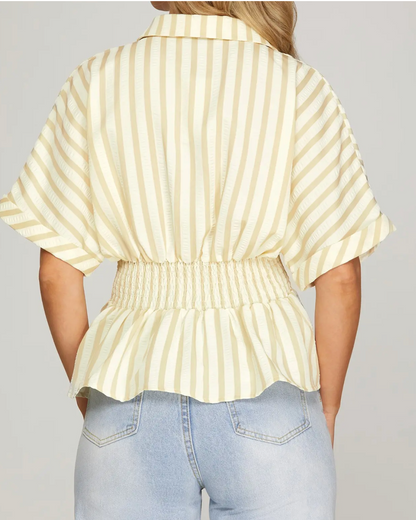 Taupe Stripe Top