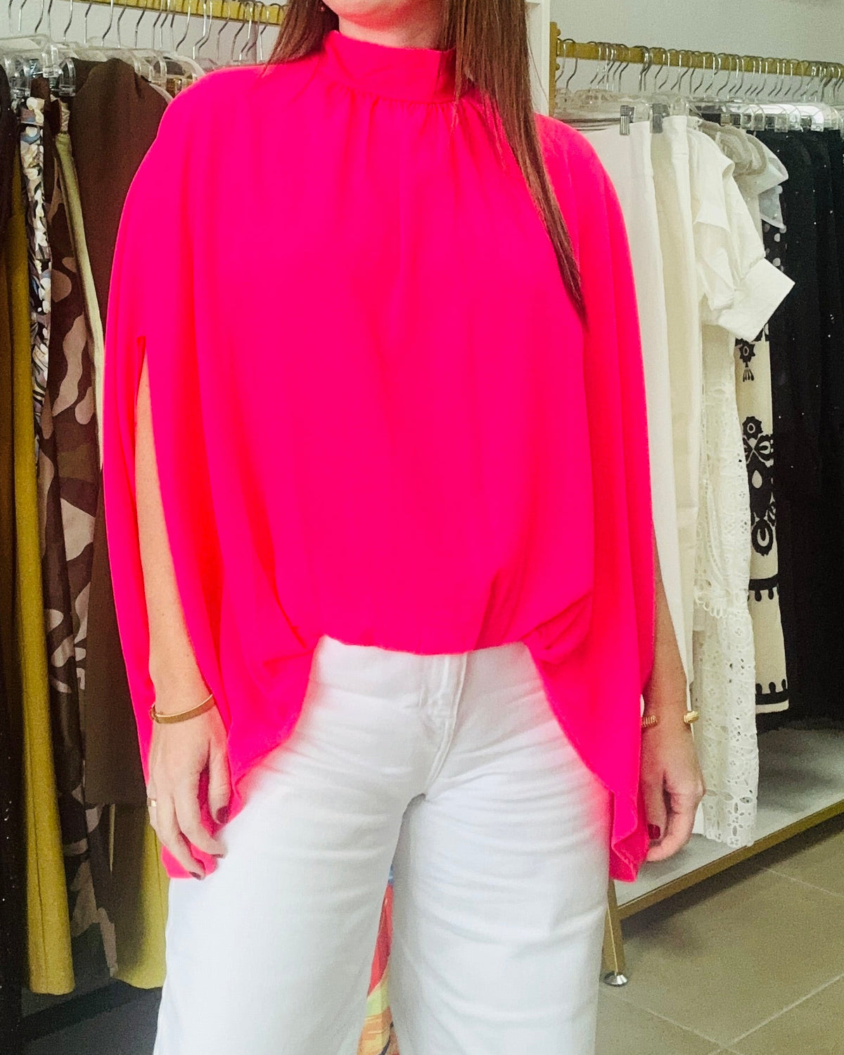 Hot Pink Caftan Top