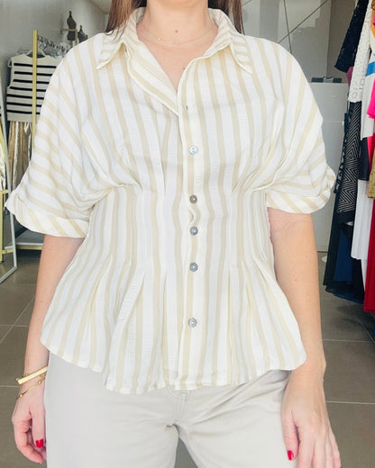 Taupe Stripe Top