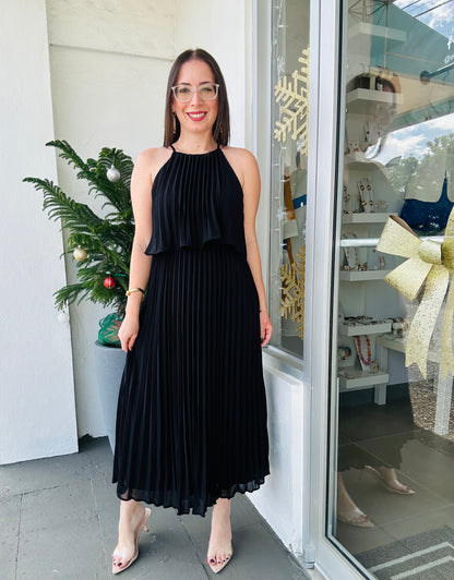 Black  Pleated Dress