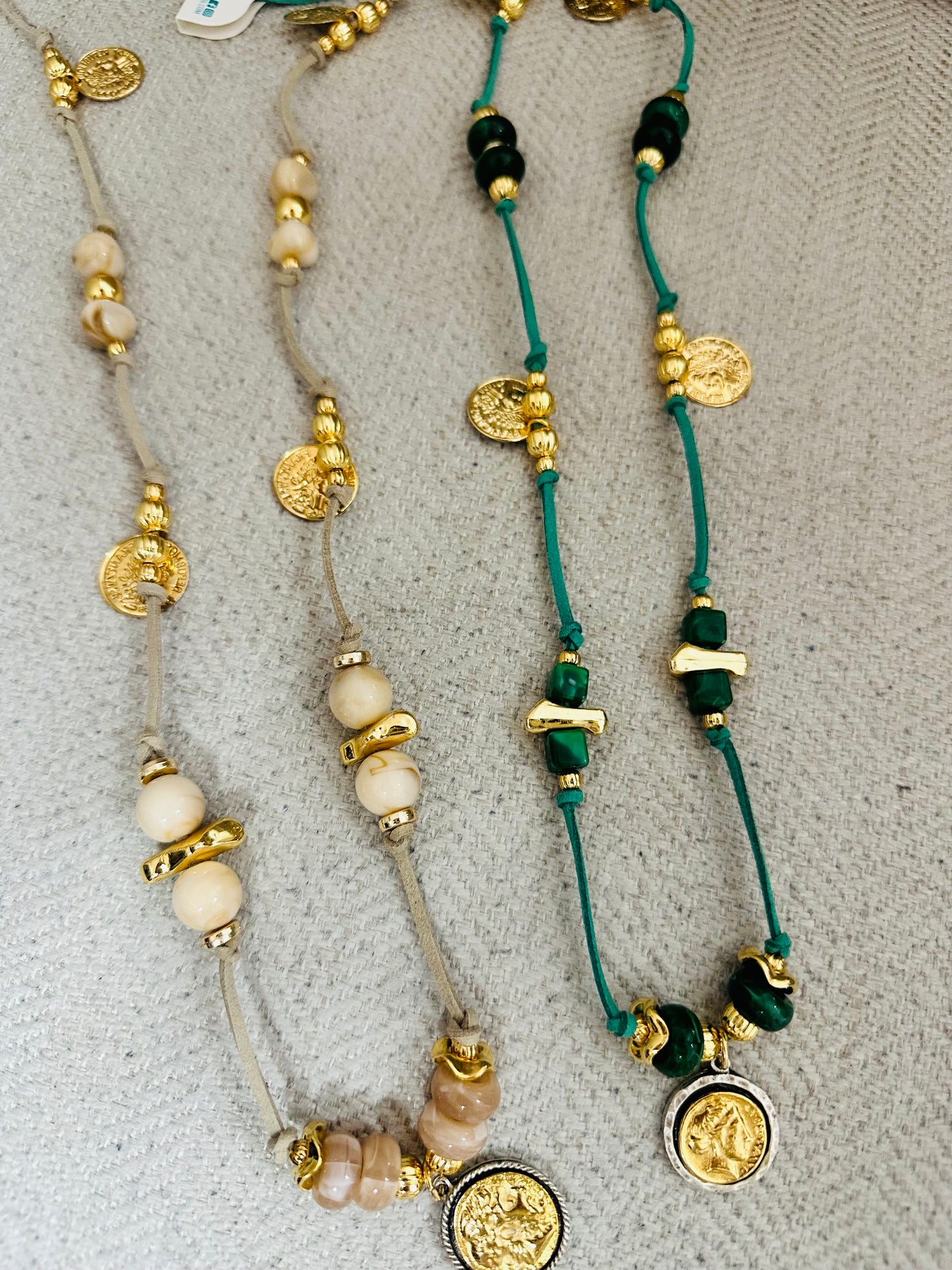 Charms/ cord Long Necklace