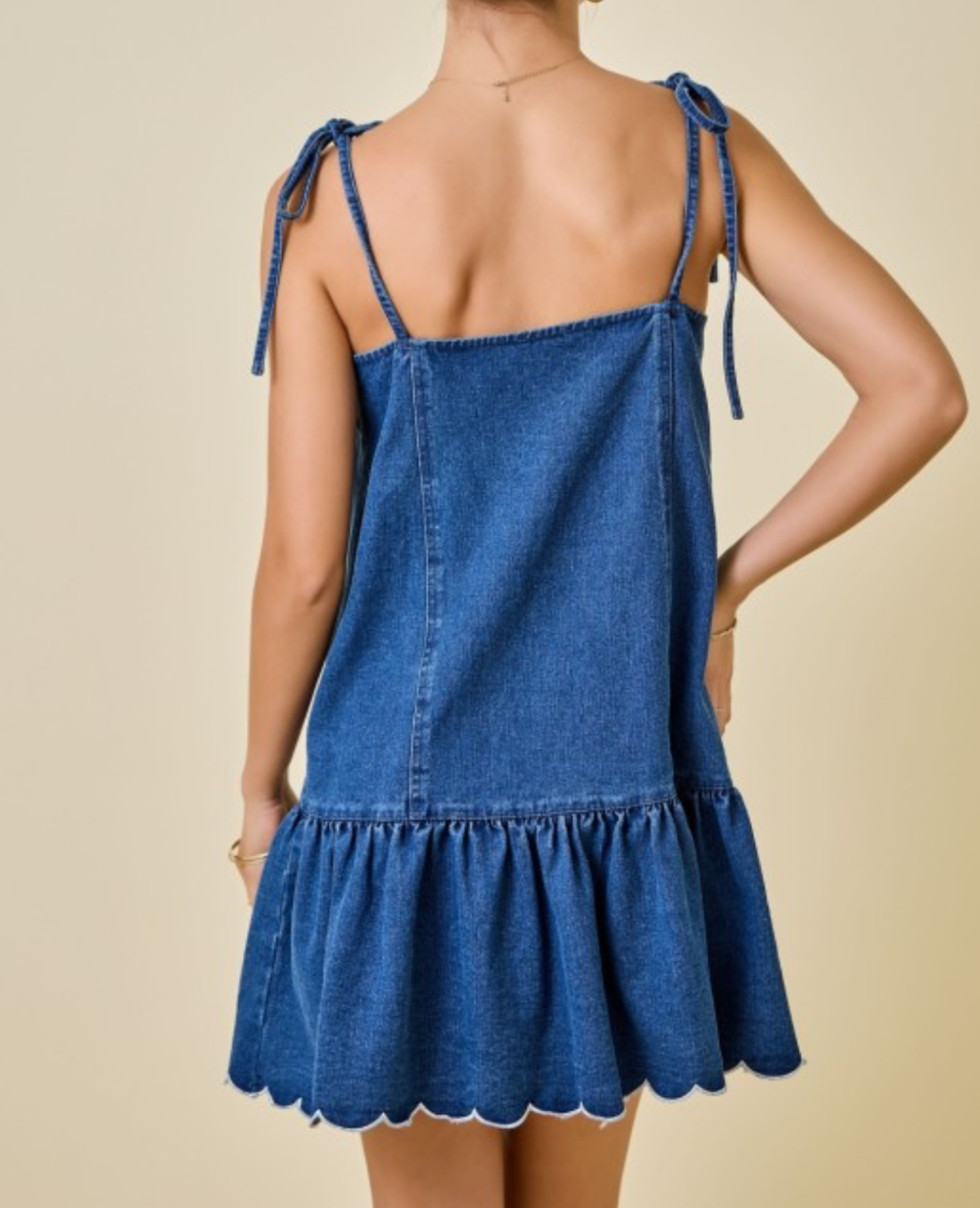 Scallop Denim Dress
