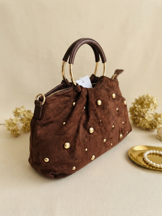 Brown Suede Handbag