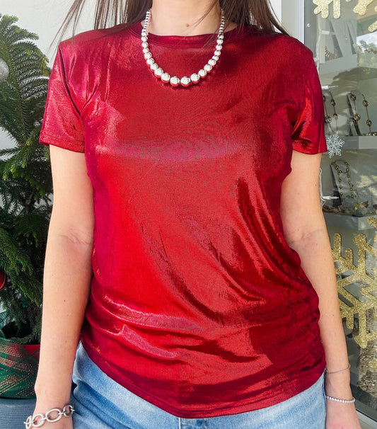 Red Metallic Shirt