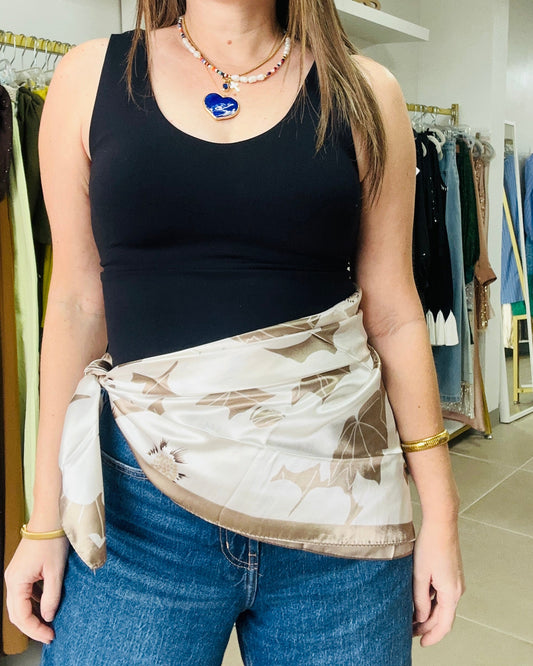 Taupe Silk Scarf