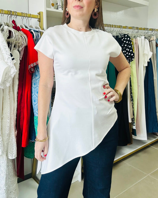 White Asymmetric Top By. Gracia