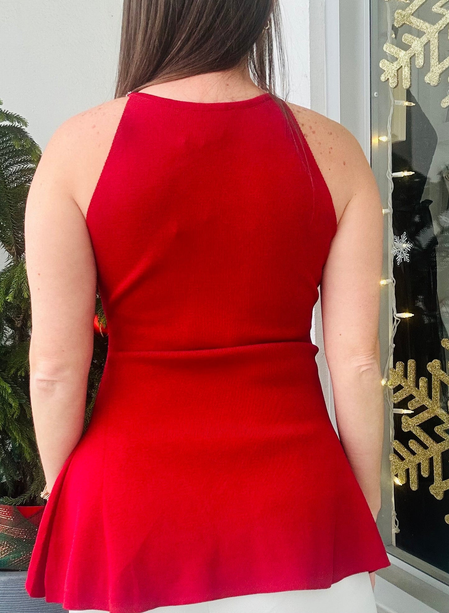 Red Fancy Bow Top