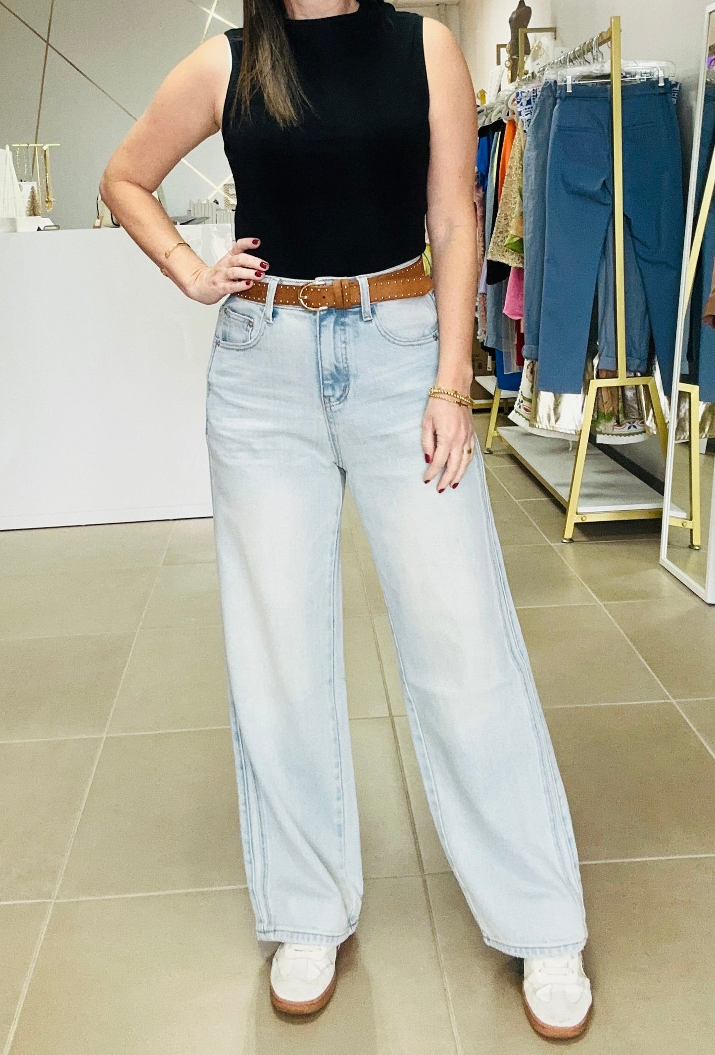 Wide Leg Light Blue Denim