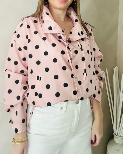 Pink PolkaDots Blouse/Jacket