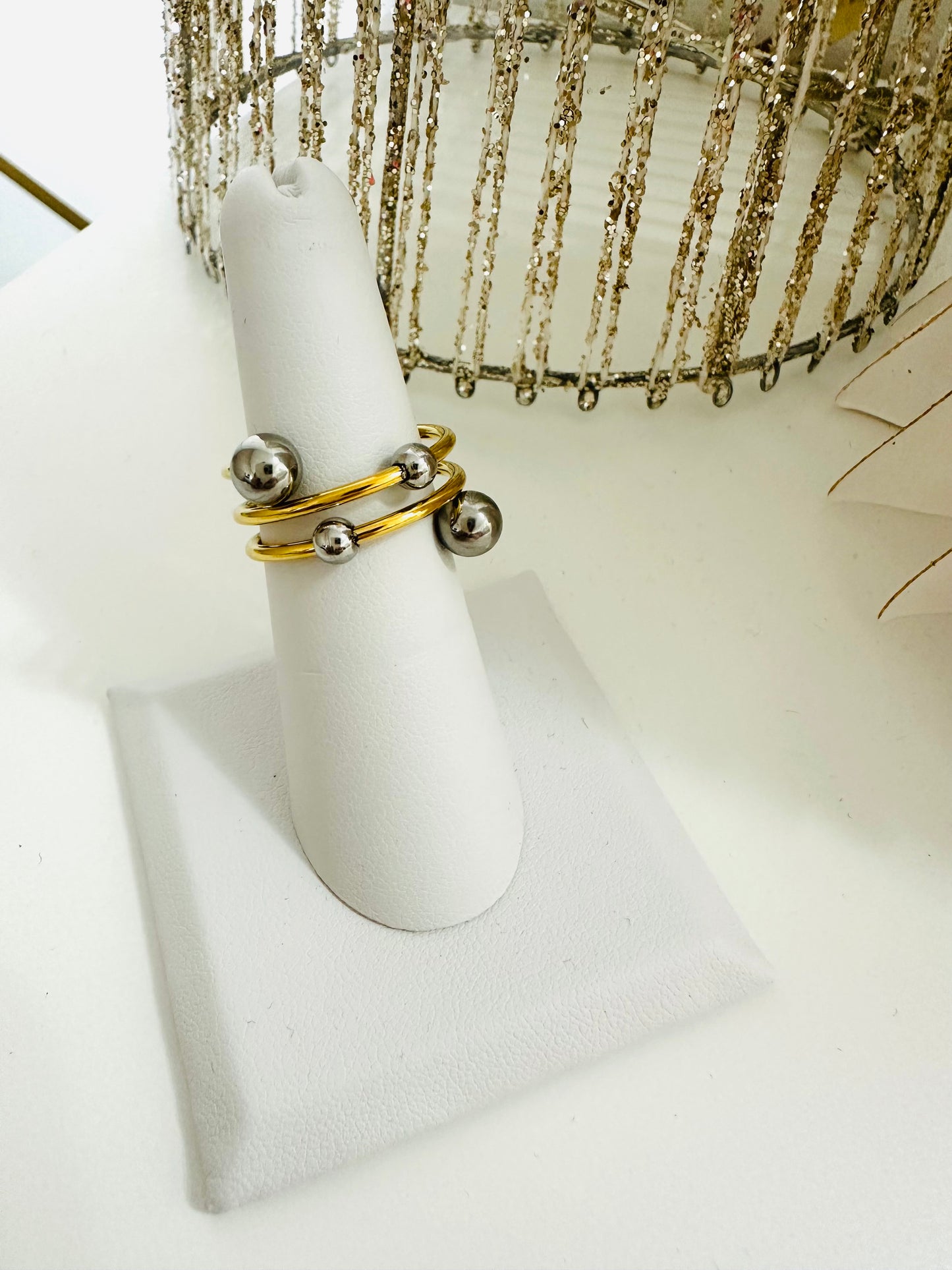 Gold /Silver balls Fashion Ring