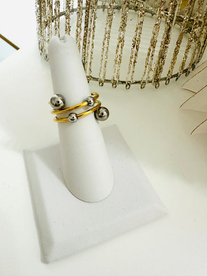 Gold /Silver balls Fashion Ring
