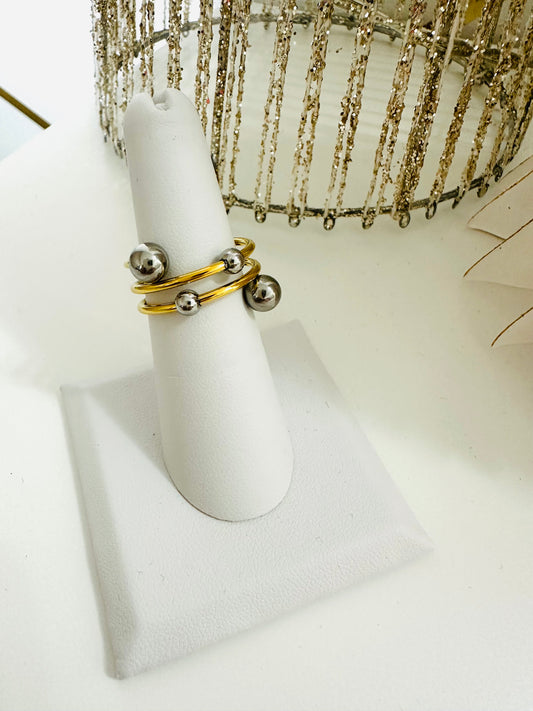 Gold /Silver balls Fashion Ring