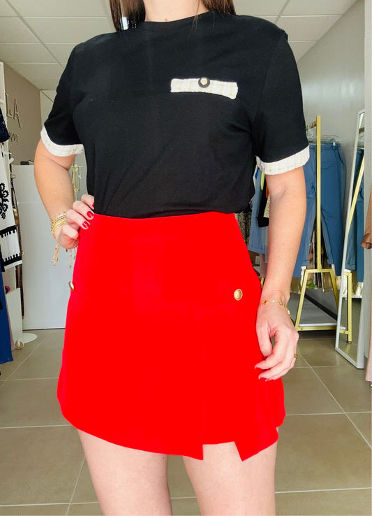 Black Shirt Tweet Sleeve Details