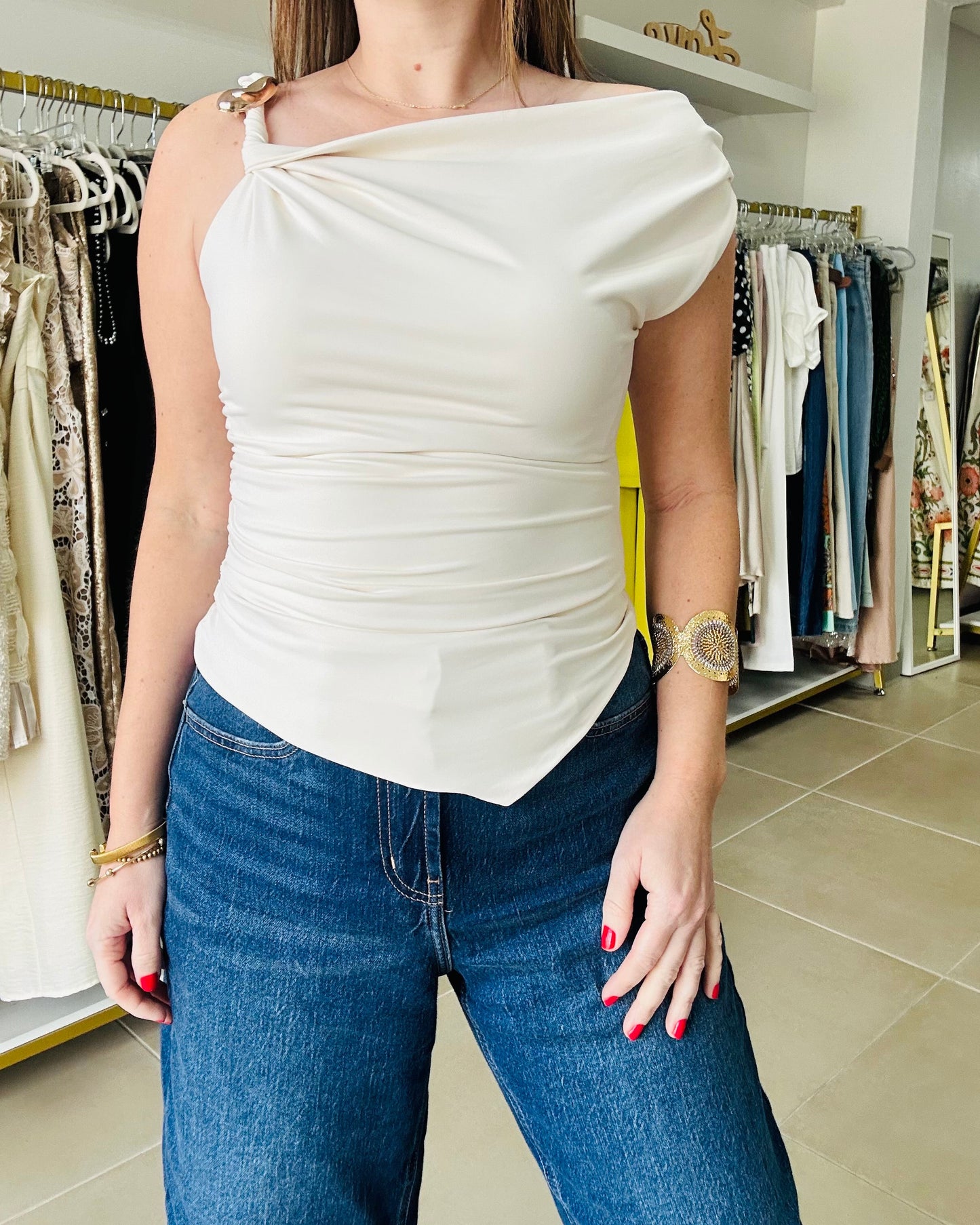 Ivory Top with Gold Detail